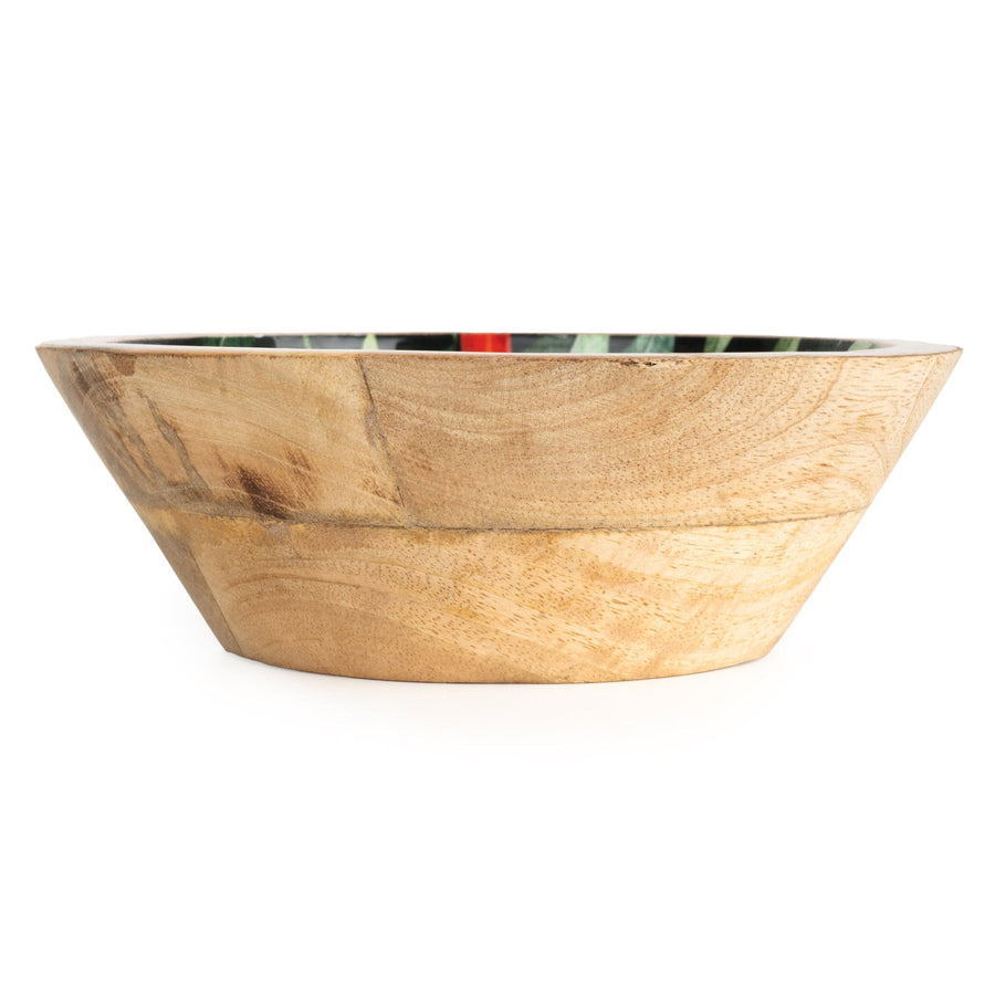 Chillies Small Mango Wood & Enamel Bowl