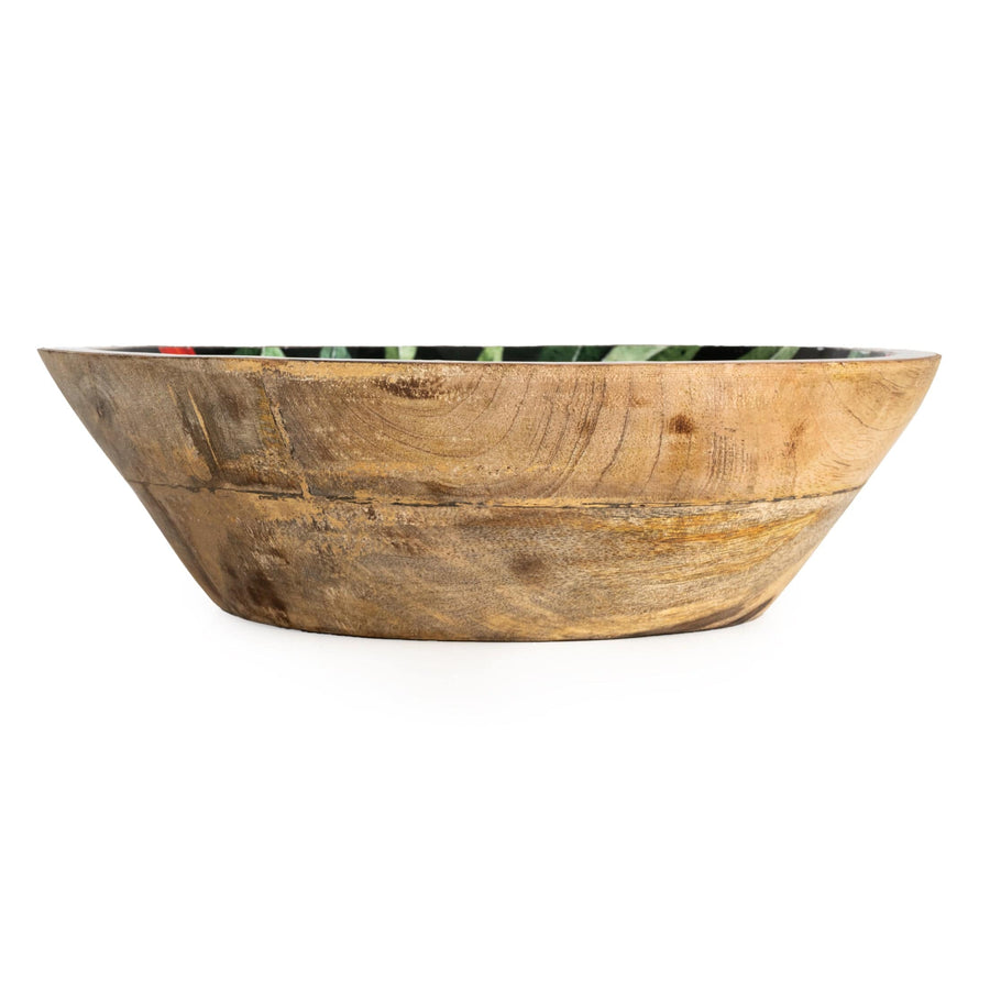 Chillies Large Mango Wood & Enamel Bowl