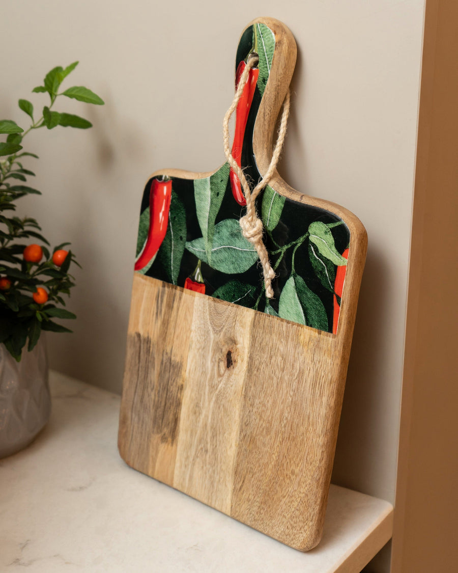 Chillies Mango Wood Serving Paddle Board