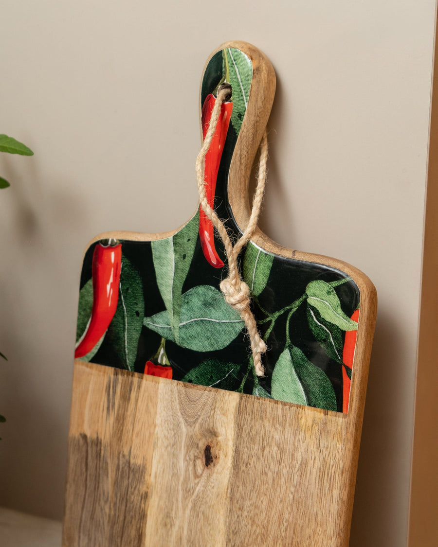 Chillies Mango Wood Serving Paddle Board