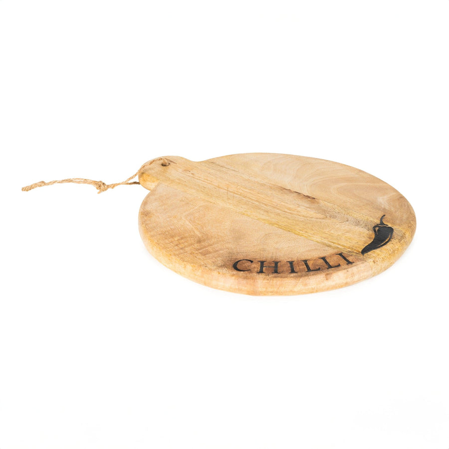 Chillies Mango Wood Round Chopping Board