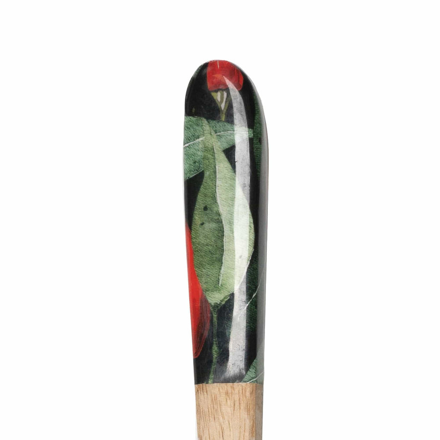 Chillies Mango Wood & Enamel Serving Spoon & Fork