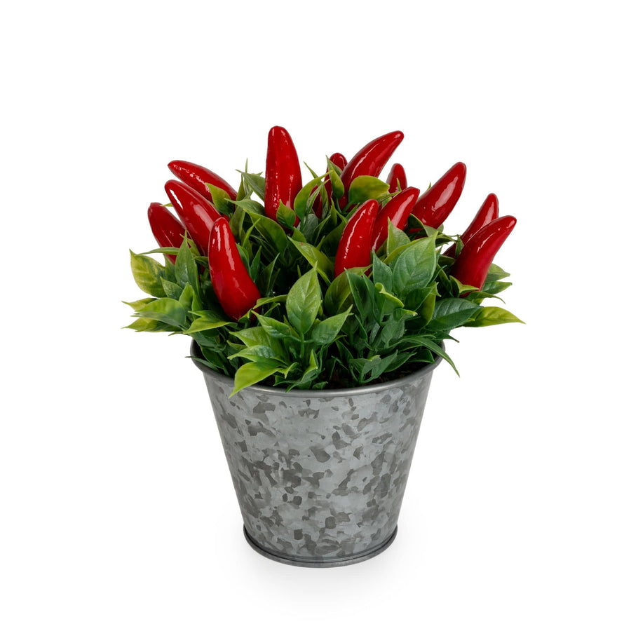 Artificial Chilli Plant in Tin Pot