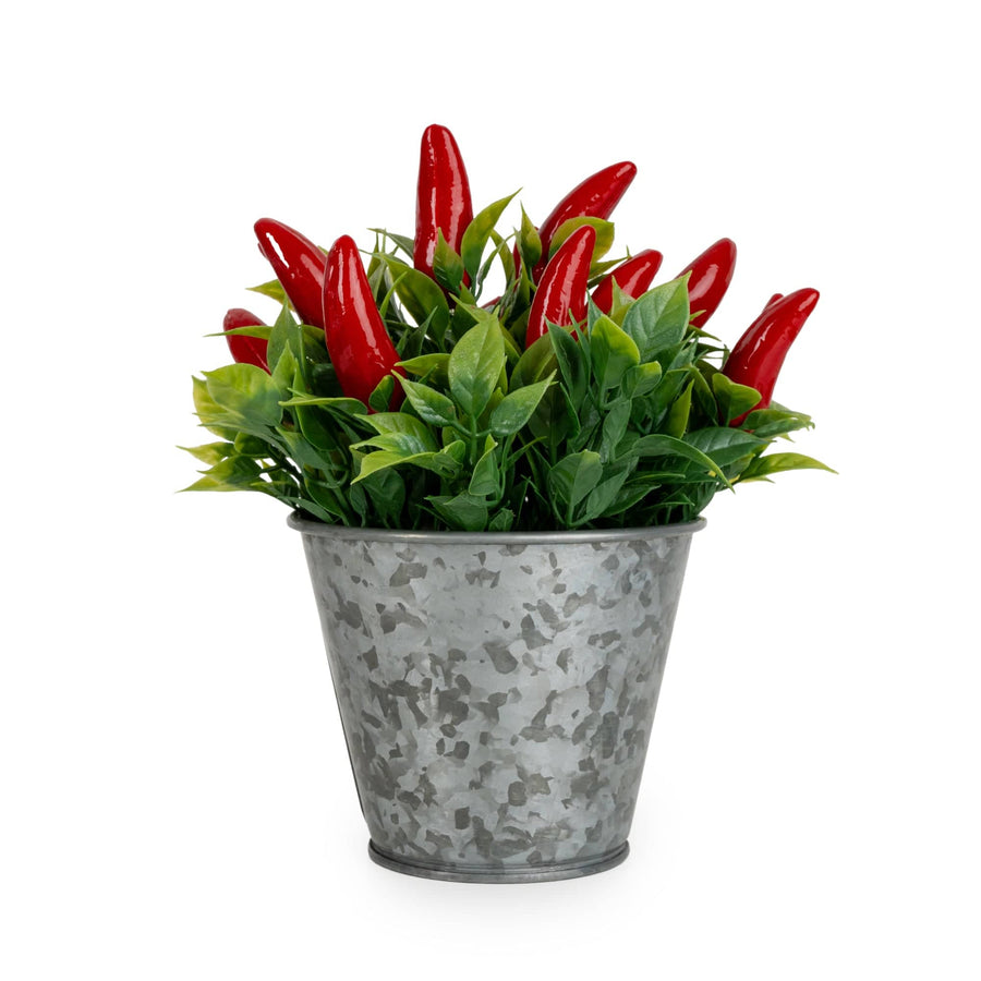 Artificial Chilli Plant in Tin Pot