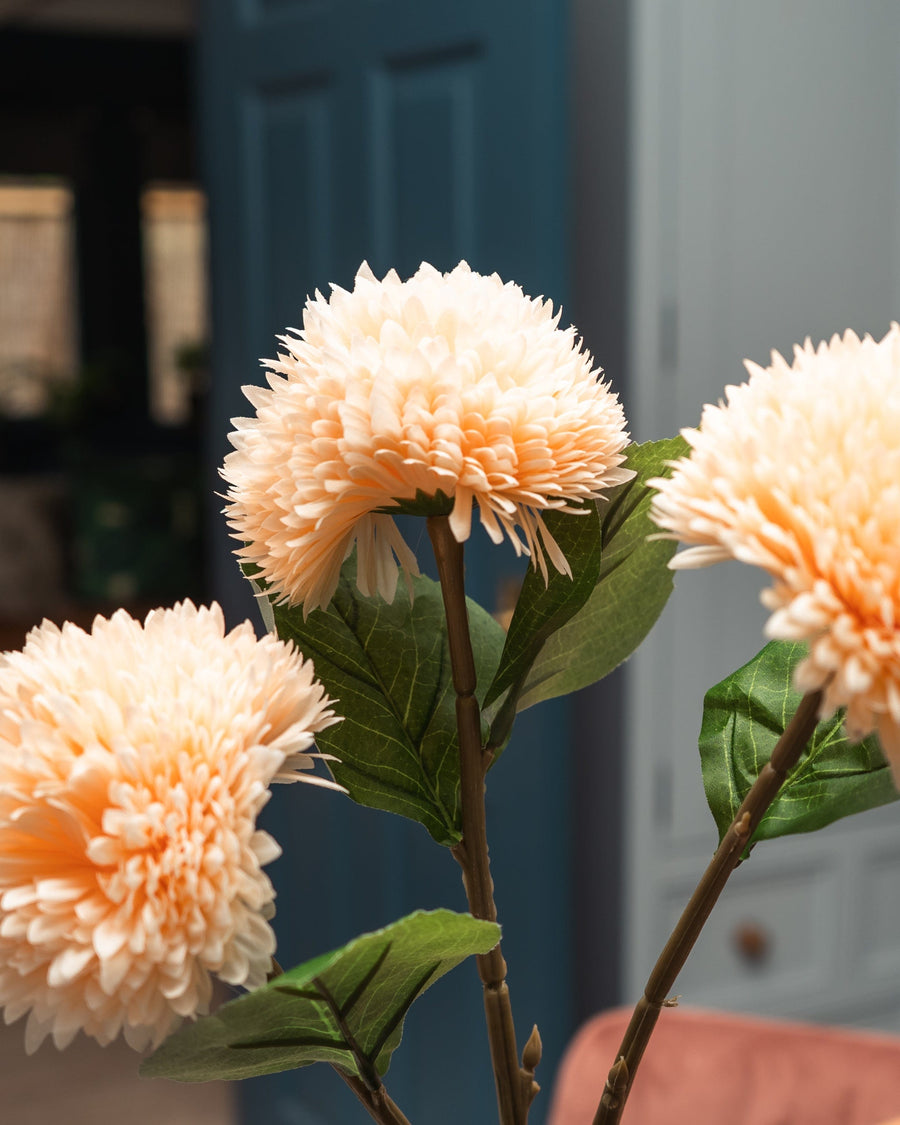 Single Stem Faux Chrysanthemum Peach