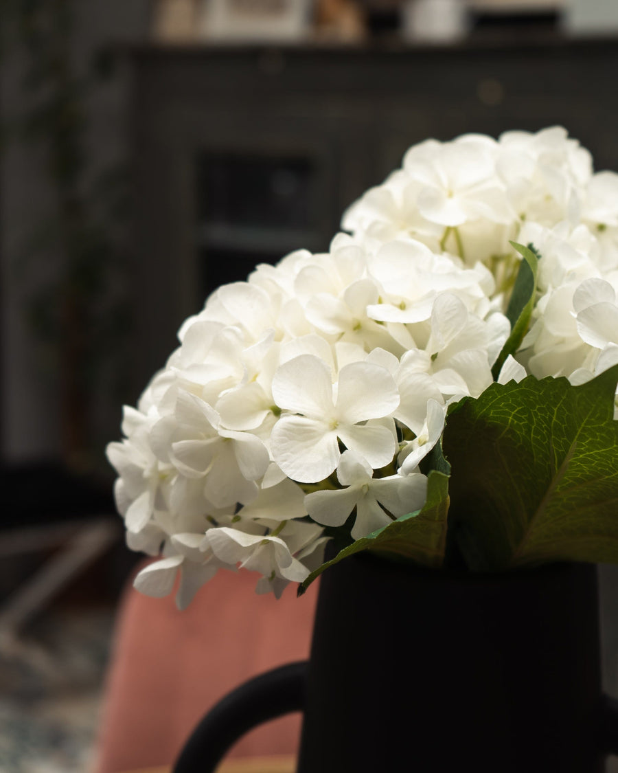 Artificial White Hydrangea Single Stem