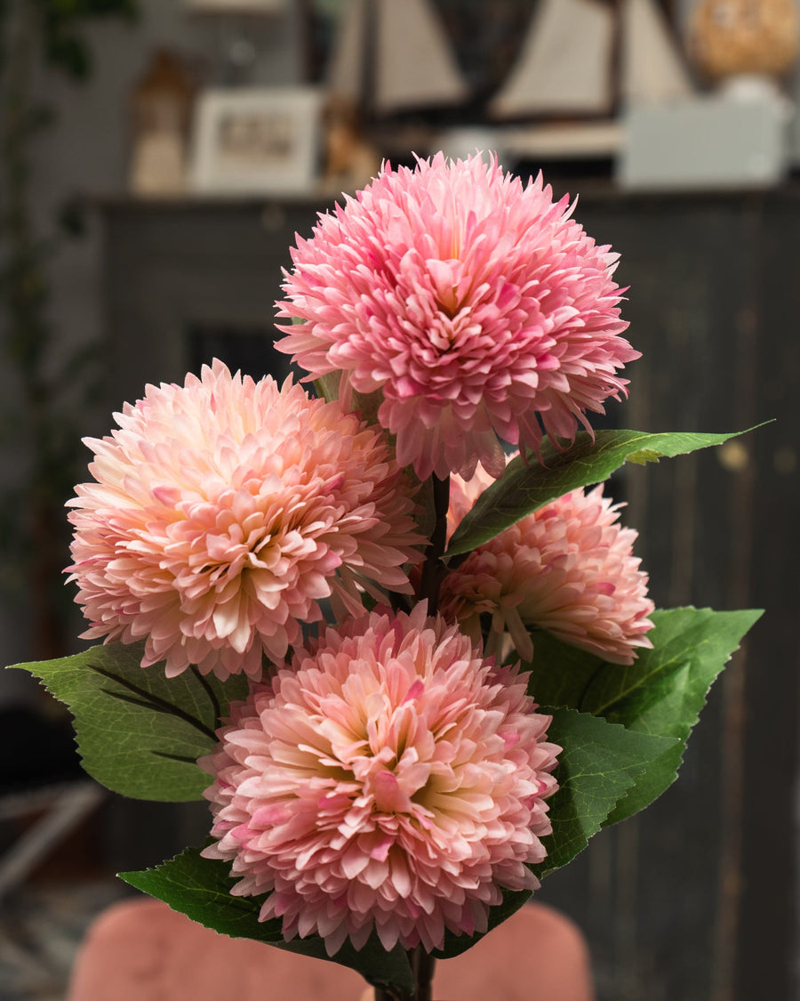 Artificial Chrysanthemum in Pink and White Single Stem