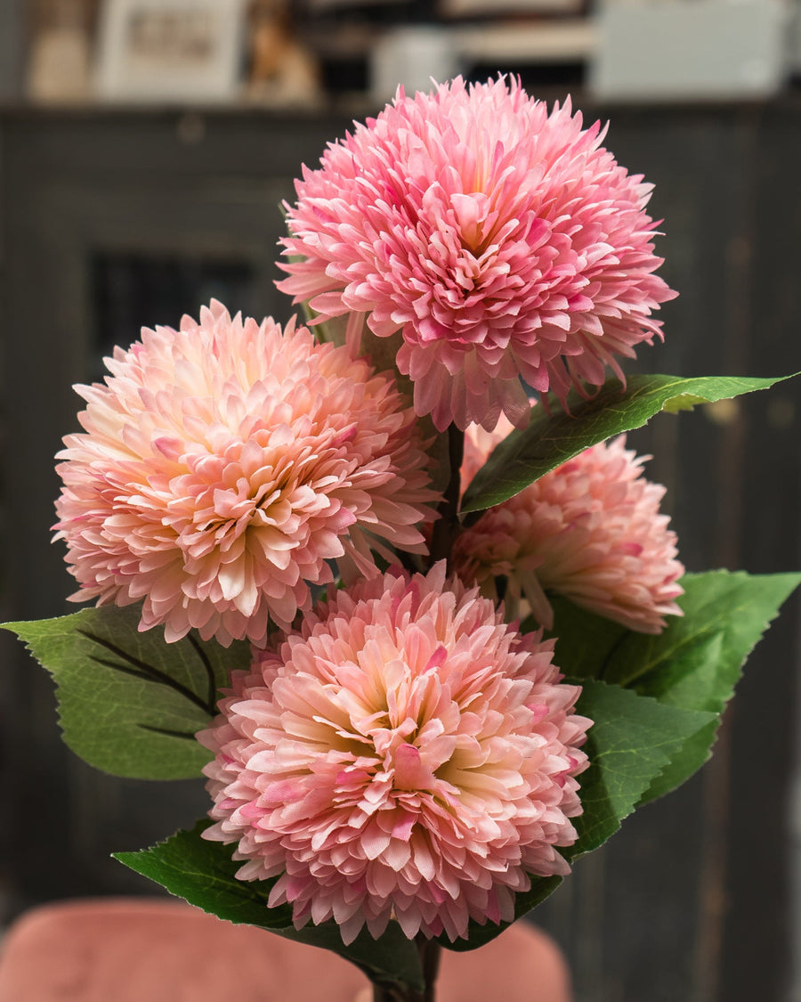 Artificial Chrysanthemum in Pink and White Single Stem