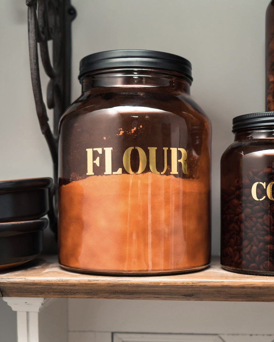 Flour Canister - Vintage Amber Storage Jar