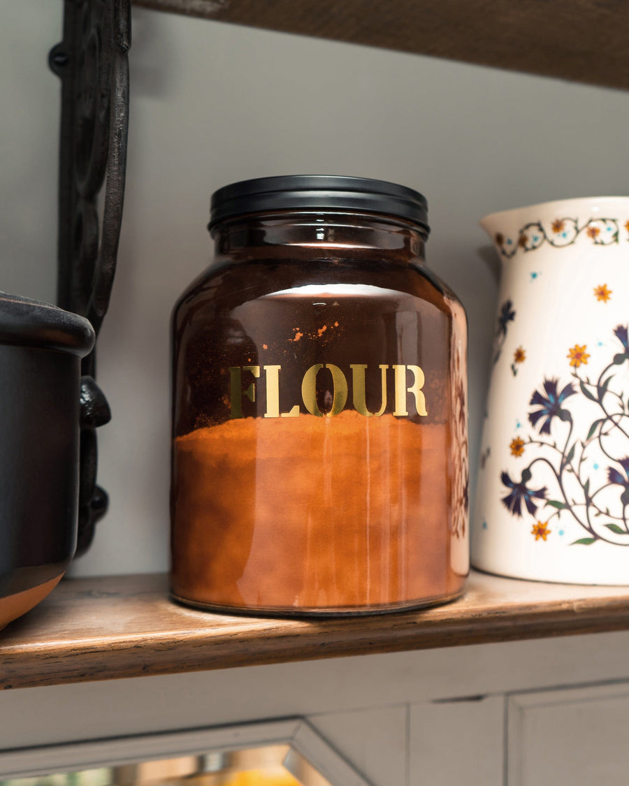 Flour Canister - Vintage Amber Storage Jar