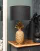 Gold Pineapple Lamp with Black & Gold Lampshade