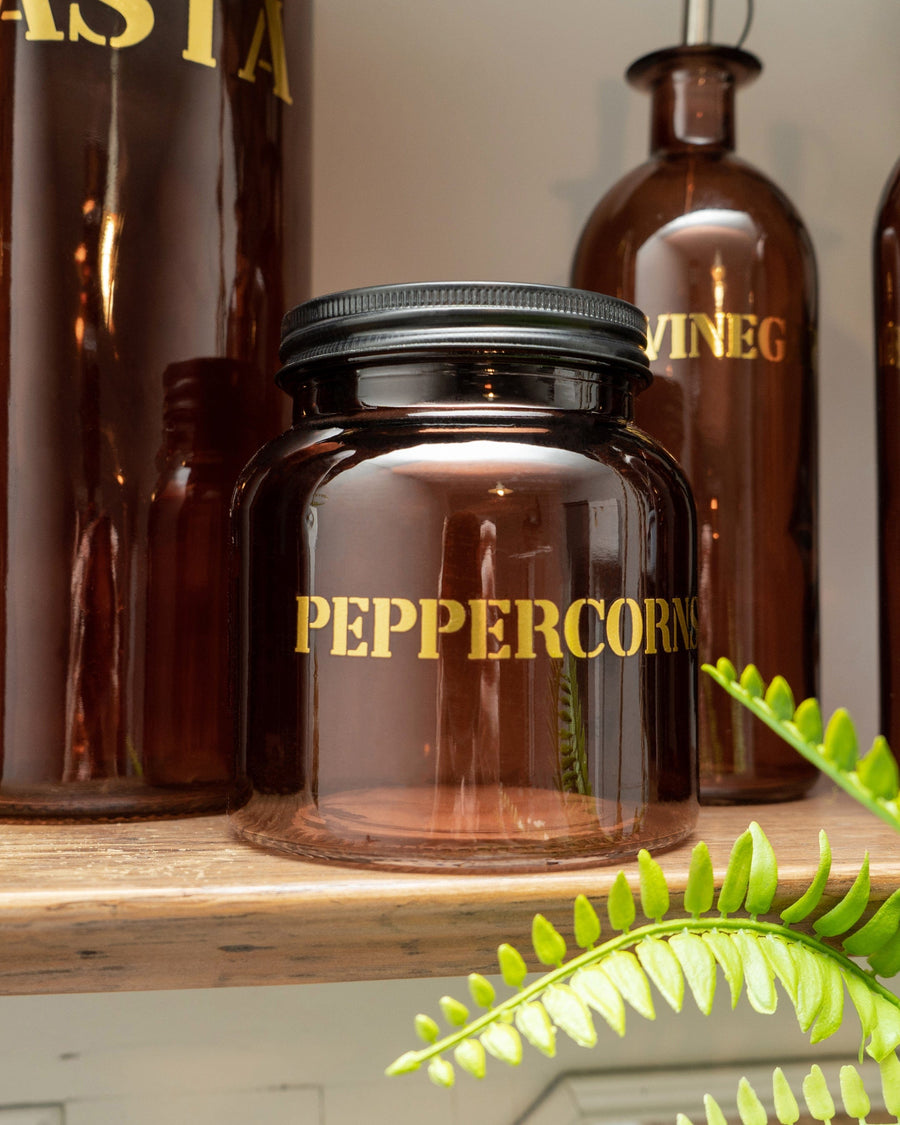 Peppercorns Vintage Amber Glass Storage Jar