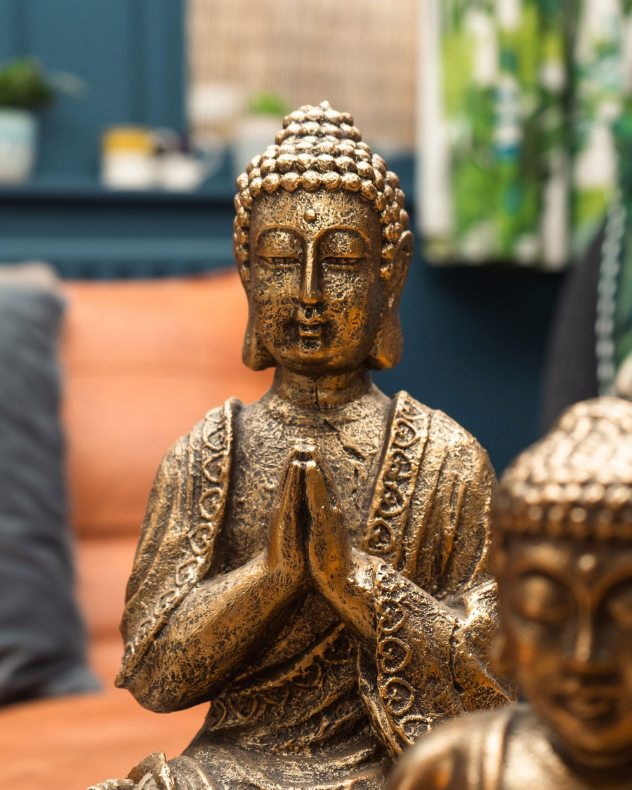 Resin Praying Gold Buddha Ornament