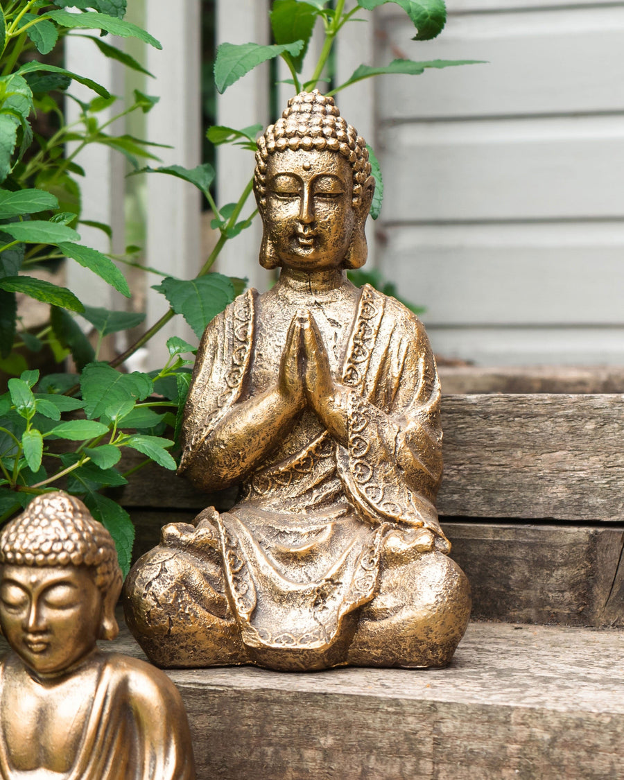 Resin Praying Gold Buddha Ornament