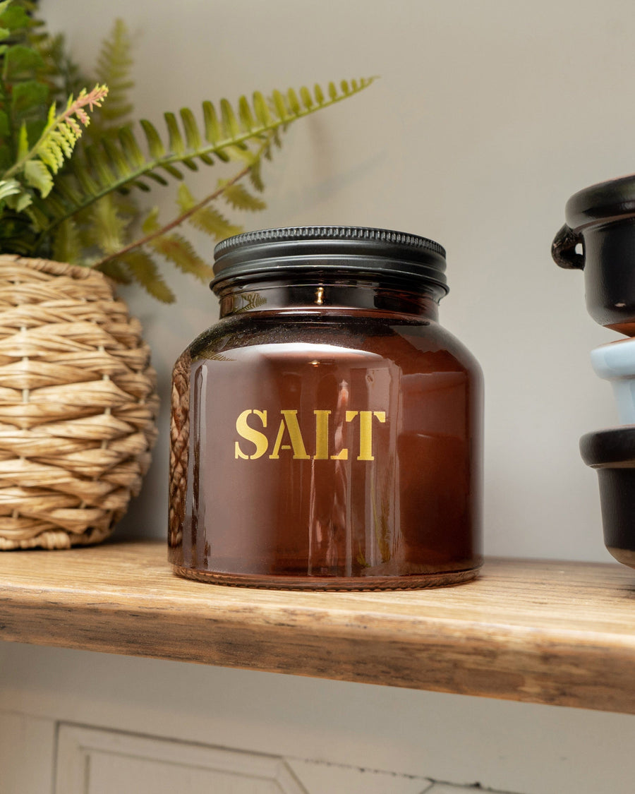 Salt Vintage Amber Glass Storage Jar