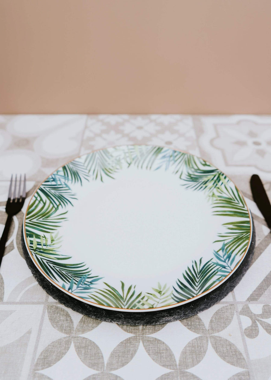 ESME Home Dinner Plates Set of Four Emerald Eden Dinner Plates