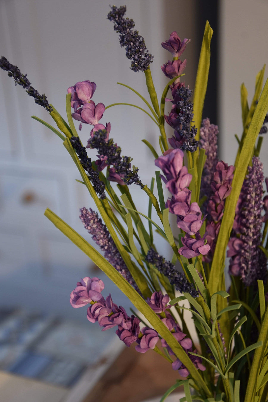 ESME Home Faux Lavender in Glass Vase