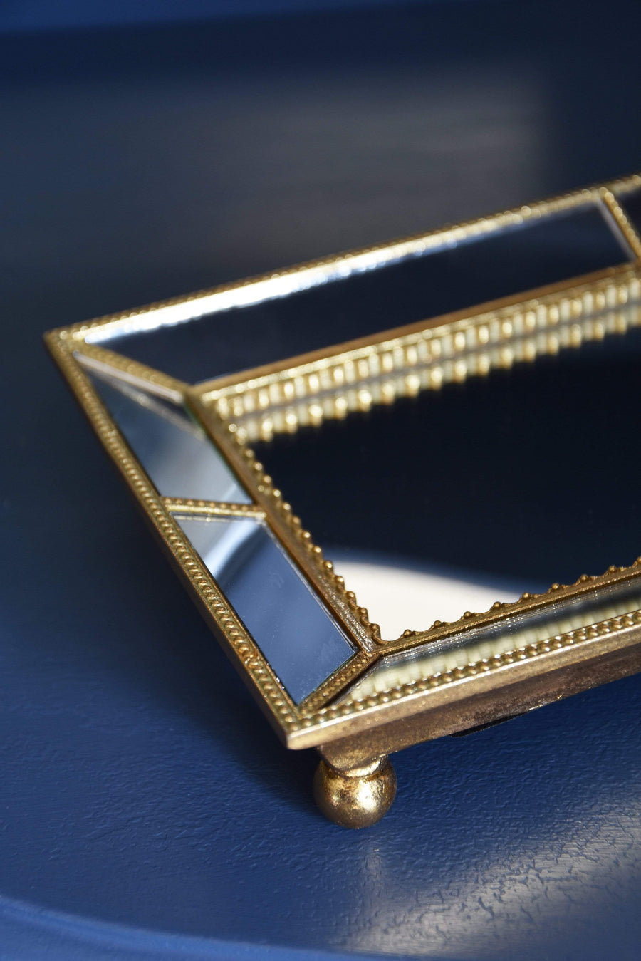 ESME Home Mirrored and Gold trinket Tray 24cm