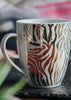 ESME Homeware Mugs Animal Luxe - Set of 2 Curved Mug - Zebra Print Gold