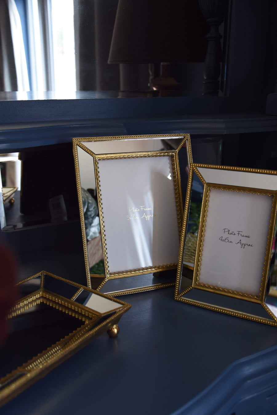 ESME Home Ornate Mirrored and Gold Photo Frame 5x7"