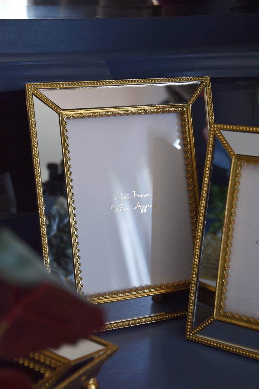 ESME Home Ornate Mirrored and Gold Photo Frame 5x7"