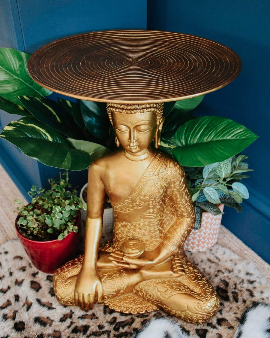 Art Deco Gold Buddha Side Table